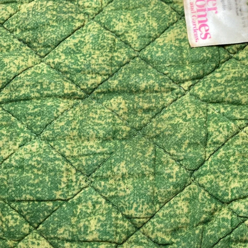 Better Homes and Gardens Pot Holder Set Green Fruit Pear Grape Quilted Vintage